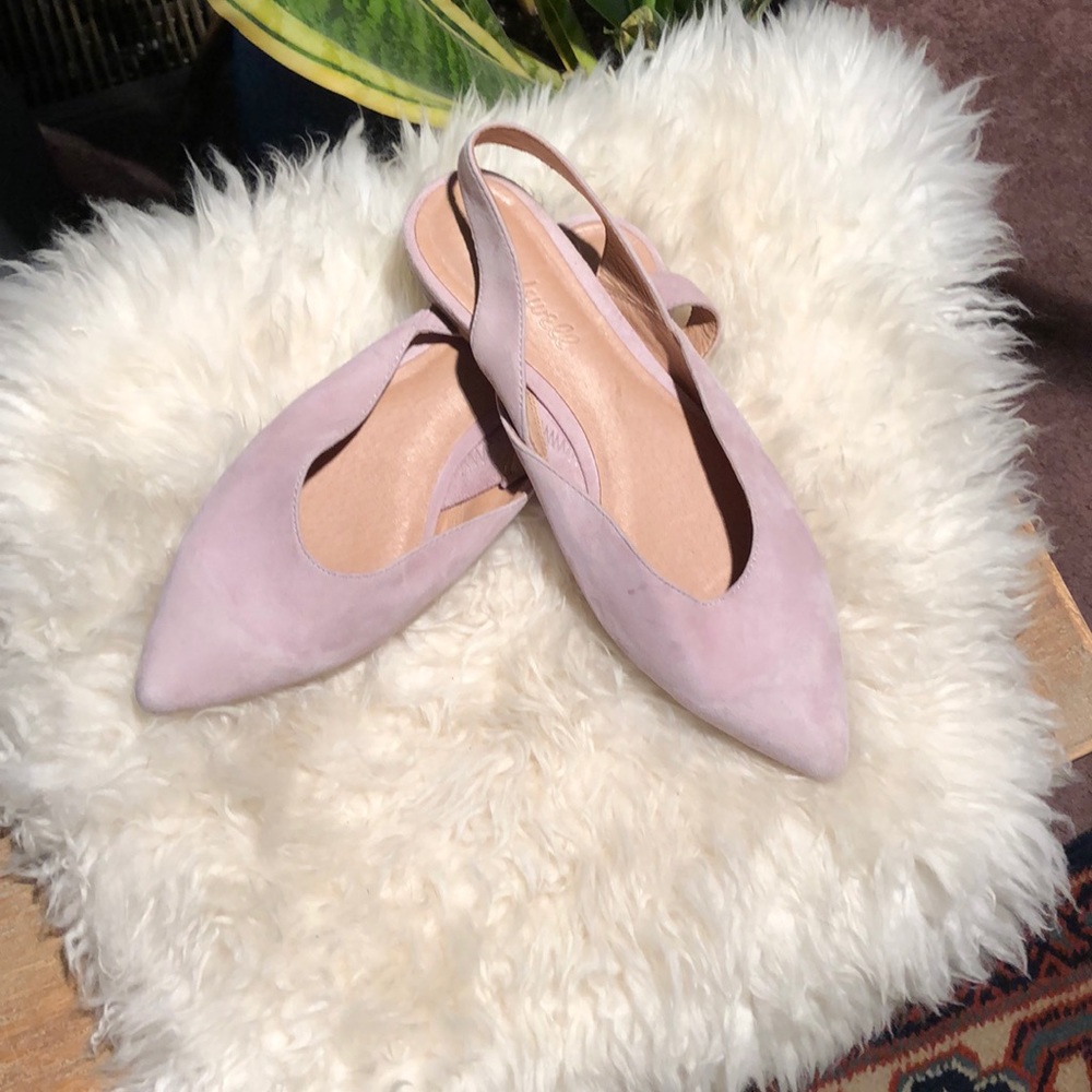 Lilac strap flats!